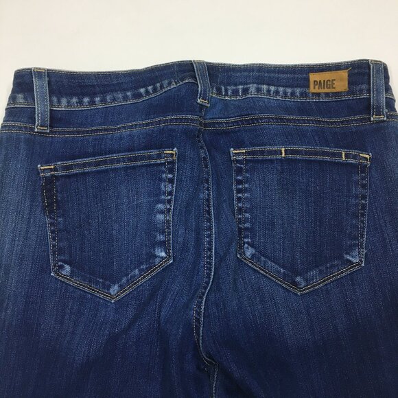 PAIGE Orson Wash Verdugo Ankle Raw Edge Hem 5 Pocket Logo Hardware Jeans - Picture 10 of 11